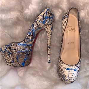 Christian Louboutin Women's Gray Python Graffiti